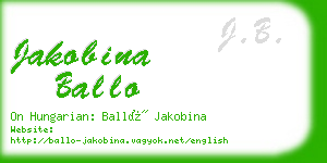 jakobina ballo business card